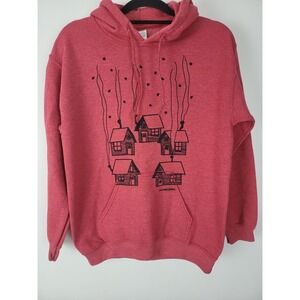 Marushka Hooded Sweatshirt S Womens Red Pullover Long Sleeve Cabin Artsy